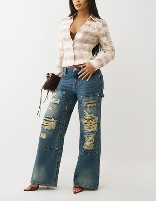 Besticktes Hemd mit Bleach Effect