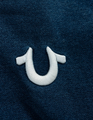 Bestickter Cropped-Hoody im Denim-Look