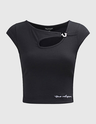 Cropped Top Crystal Cut Out