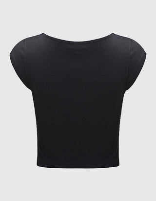 Cropped Top Crystal Cut Out