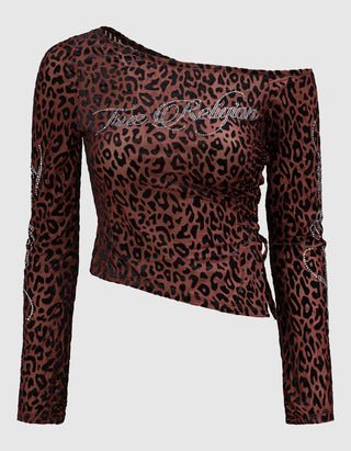 Asymmetrisches One-Shoulder Top mit Strassverzierung