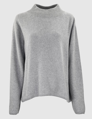 Oversize Woll-Kaschmir-Mix Pullover mit Stehkragen