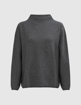 Oversize Woll-Kaschmir Pullover mit Stehkragen