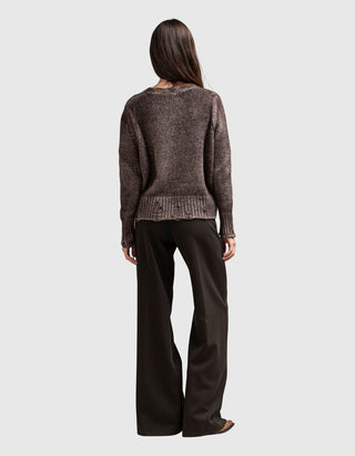 Destroyed-Look Kaschmir-Seiden-Mix Pullover