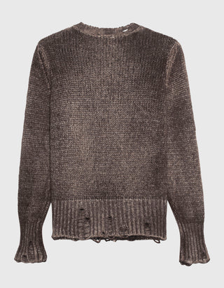 Destroyed-Look Kaschmir-Seiden-Mix Pullover