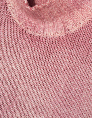 Kaschmir-Seiden-Mix Pullover Hand Painted High Neck