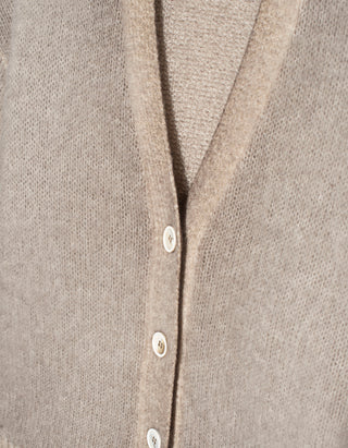 Brushed Kaschmir-Seiden-Mix Cardigan