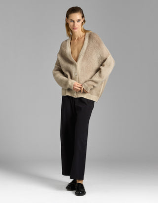 Brushed Kaschmir-Seiden-Mix Cardigan