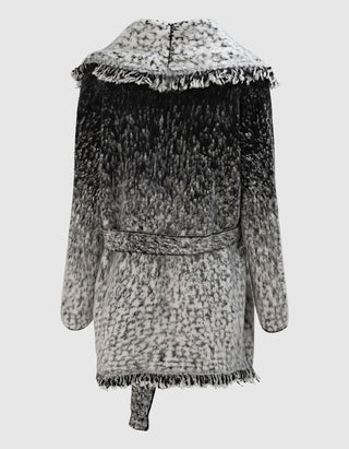 Oversize Woll-Kaschmir-Seiden Cardigan mit Bindegürtel