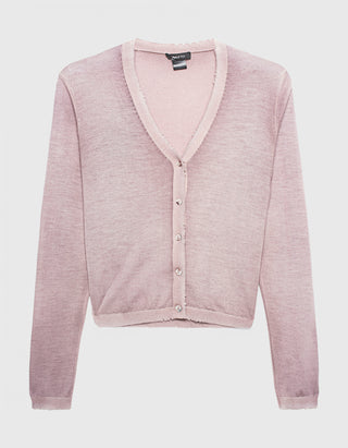 Kaschmir-Seiden Cardigan im Destroyed-Look