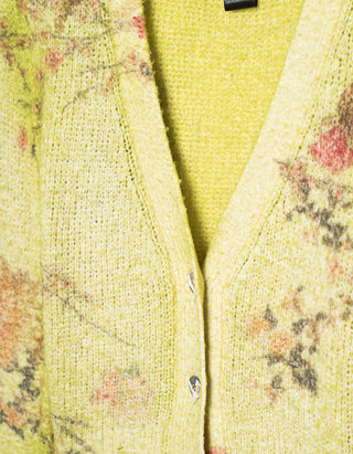 Gemusterter Cropped-Cardigan mit Destroyed-Details