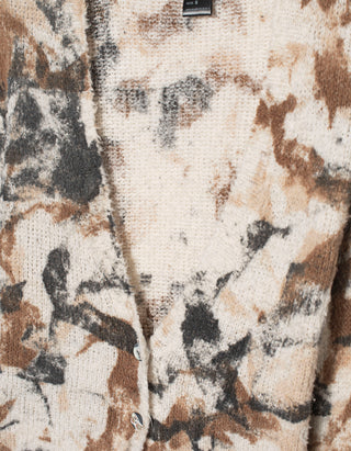 Gemusterter Cardigan Geometric mit Destroyed Details