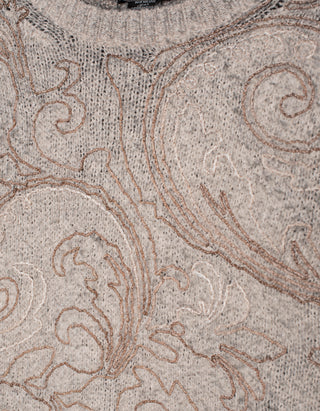 Bestickter Strickpullover