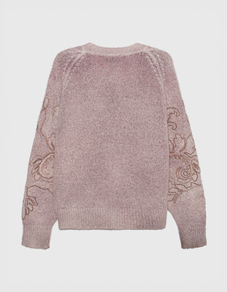 Bestickter Cardigan Paisley Raffia