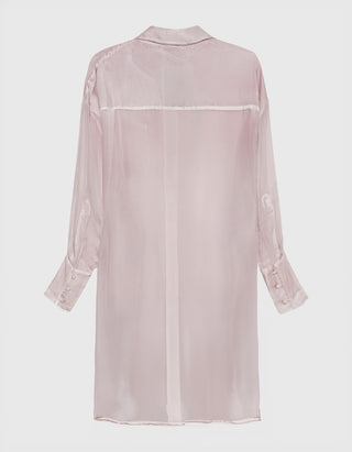 Transparente Oversize Seiden-Bluse mit Destroyed-Details