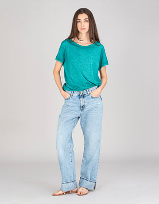 Cropped Straight-Leg Jeans Tiny mit Saumumschlag