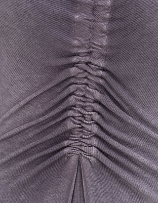 Washed-Out Feinripp-Midi-Kleid