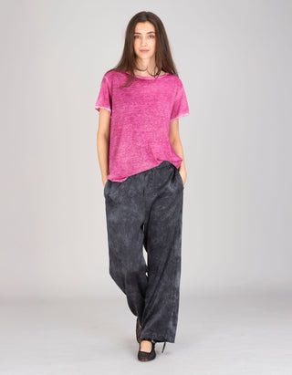 Seiden-Mix-Hose Faded mit elastischem Bund