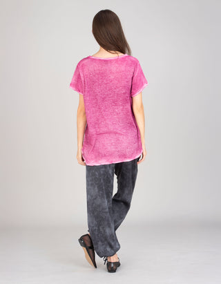 Seiden-Mix-Hose Faded mit elastischem Bund