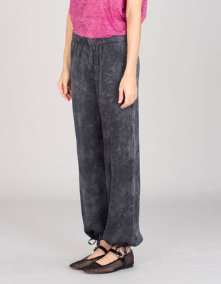 Seiden-Mix-Hose Faded mit elastischem Bund