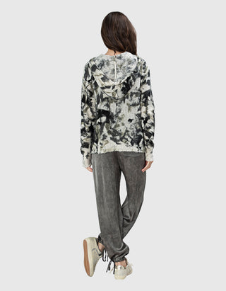 Camouflage Feinstrick Zipper Hoodie Geometric