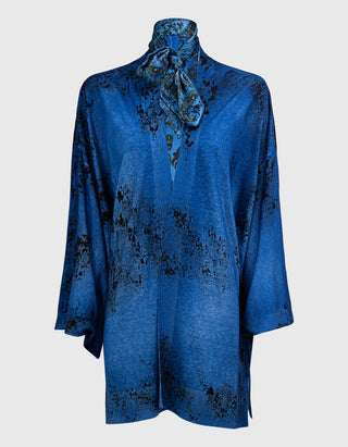 Material-Mix Kimono mit Kaschmir- und Seidenanteil