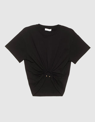 Cropped T-Shirt mit Ringdetail