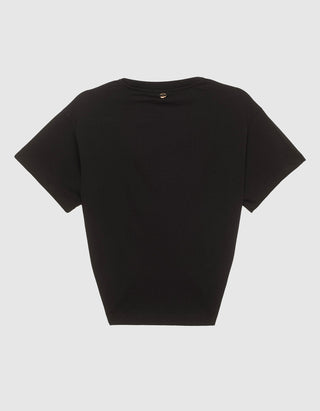 Cropped T-Shirt mit Ringdetail