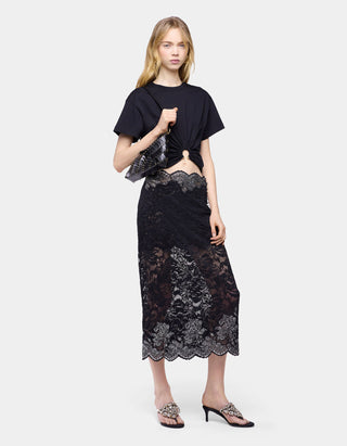 Cropped T-Shirt mit Ringdetail