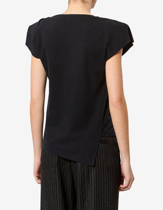 Asymmetrisches T-Shirt Sebani mit Schulterpolstern