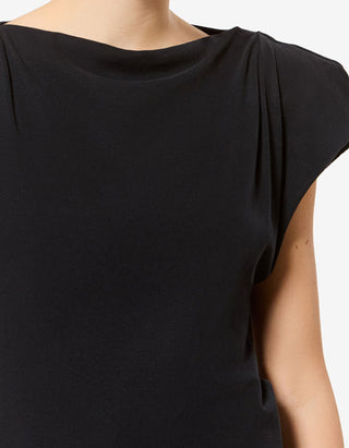 Asymmetrisches T-Shirt Sebani mit Schulterpolstern