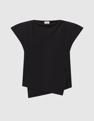 Asymmetrisches T-Shirt Sebani mit Schulterpolstern