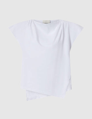 Asymmetrisches T-Shirt Sebani mit Schulterpolstern