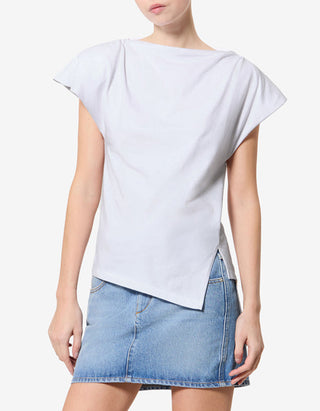 Asymmetrisches T-Shirt Sebani mit Schulterpolstern