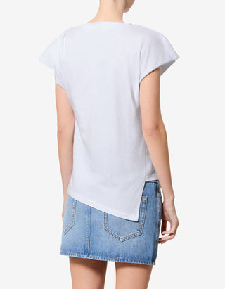 Asymmetrisches T-Shirt Sebani mit Schulterpolstern