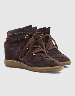 Wedge-Sneaker Bobby aus Veloursleder