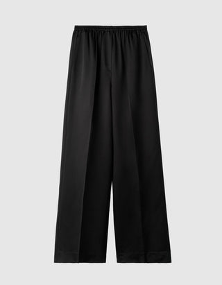 Wolle-Seiden-Mix Wide-Leg Hose