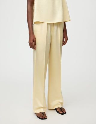 Wolle-Seiden-Mix Wide-Leg Hose