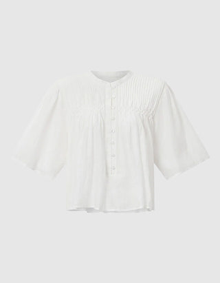 Baumwoll-Mix Bluse Destiny mit Biesen