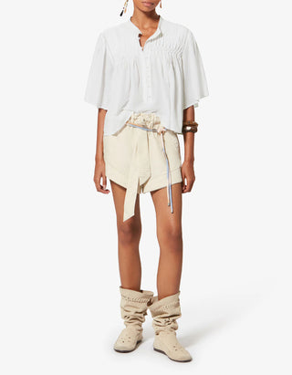 Baumwoll-Mix Bluse Destiny mit Biesen