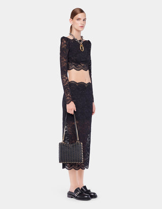 Cropped Spitzen-Longsleeve
