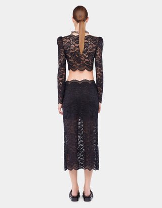 Cropped Spitzen-Longsleeve
