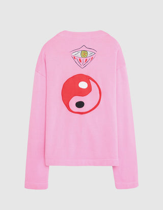 Bestickter Baumwoll-Cardigan Entity mit Kaschmiranteil