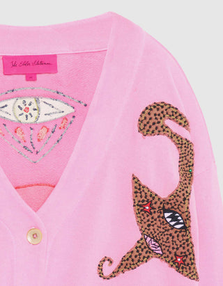 Bestickter Baumwoll-Cardigan Entity mit Kaschmiranteil