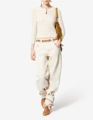 Veloursleder-Tasche Oskan Hobo Zip mit Fransen