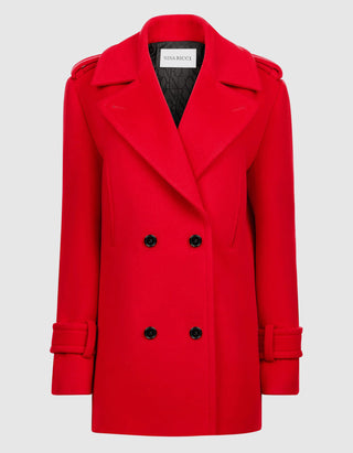 Doppelreihiger Woll-Mix Mantel mit Kaschmir-Anteil