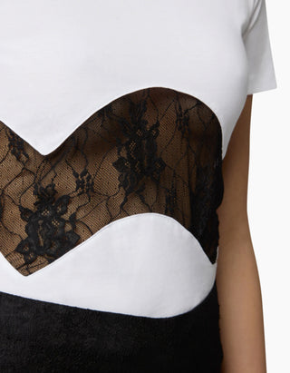 T-Shirt mit Spitzen-Einsatz