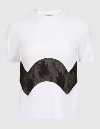 T-Shirt mit Spitzen-Einsatz