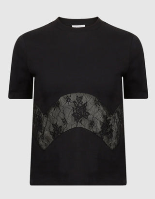 T-Shirt mit Spitzen-Einsatz