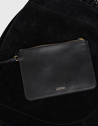 Veloursleder Hobo-Bag Oskan mit Fransen